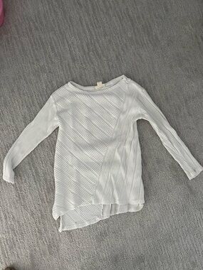 Anthropologie Maeve Ivory Ribbed Long sleeve shirt